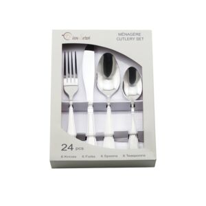 Bien Servi 24-Piece Durable Dishwasher Proof Menagere Cutlery Set Silver